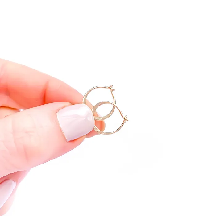 Earrings Hoops By Hand 12mm Hammered Hoop Earrings 14K Gold Filled Earrings Hoops By Hand 12mm Hammered Hoop Earrings 14K Gold Filled