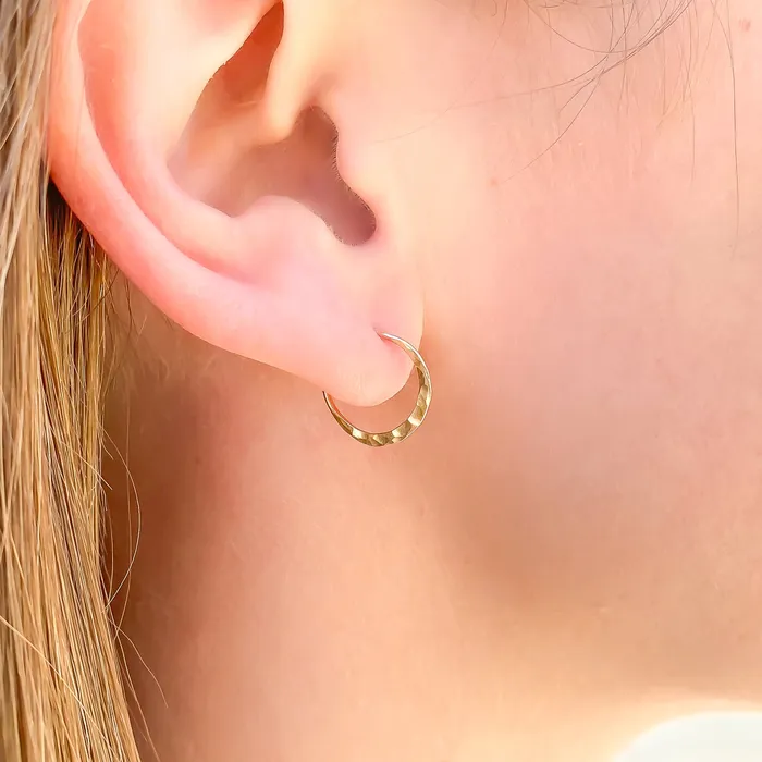 Earrings Hoops By Hand 12mm Hammered Hoop Earrings 14K Gold Filled Earrings Hoops By Hand 12mm Hammered Hoop Earrings 14K Gold Filled