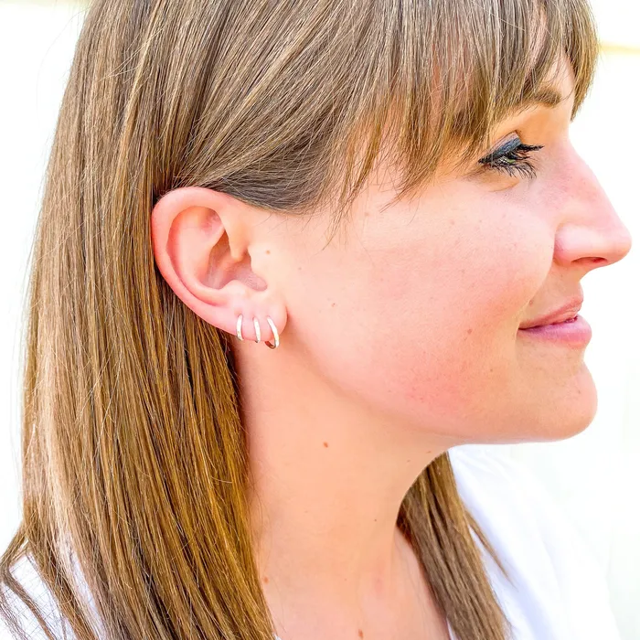 Earrings Hoops By Hand Hammered Hoop Earrings with Post Sterling Silver Earrings Hoops By Hand Hammered Hoop Earrings with Post Sterling Silver