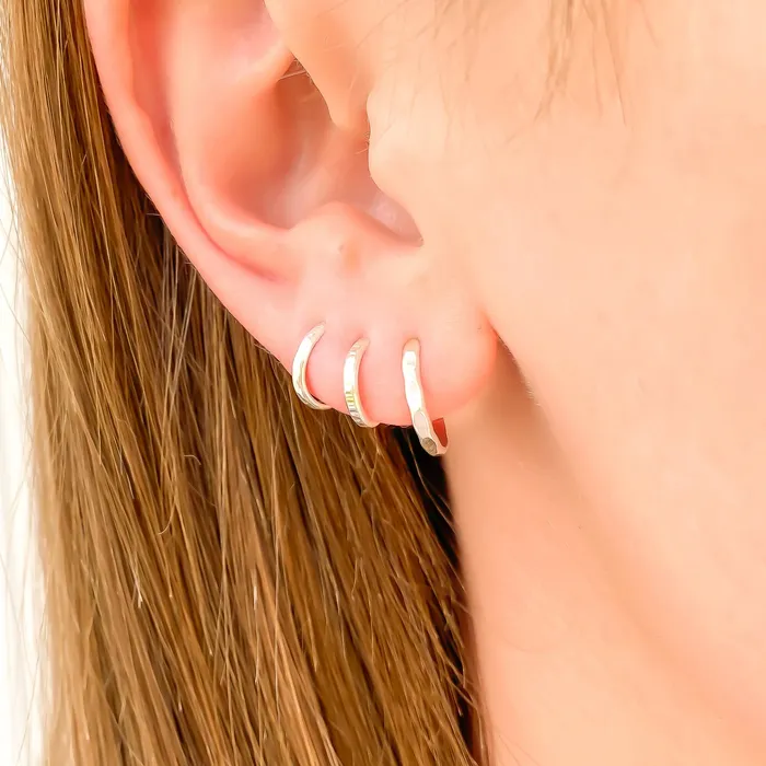Earrings Hoops By Hand Hammered Hoop Earrings with Post Sterling Silver Earrings Hoops By Hand Hammered Hoop Earrings with Post Sterling Silver