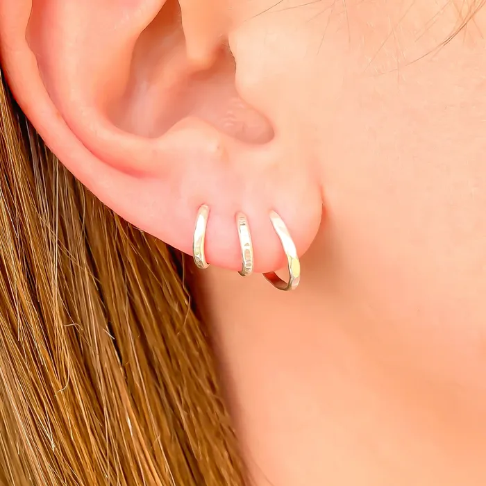 Earrings Hoops By Hand Hammered Hoop Earrings with Post Sterling Silver Earrings Hoops By Hand Hammered Hoop Earrings with Post Sterling Silver