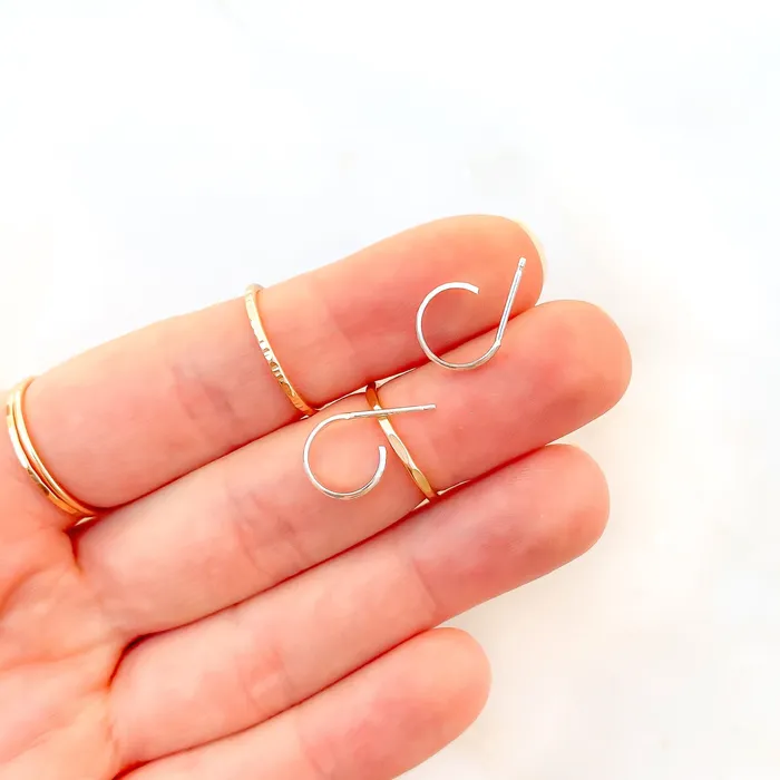 Earrings Hoops By Hand Hammered Hoop Earrings with Post Sterling Silver Earrings Hoops By Hand Hammered Hoop Earrings with Post Sterling Silver