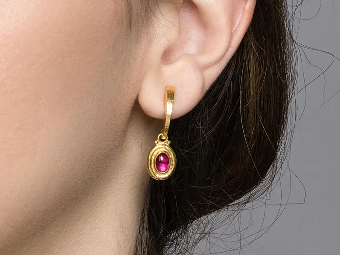 GG GOLD OOAK GURHAN Muse Gold Tourmaline Single Drop Earrings 7x5mm Oval set in Wide Frame Hoop Post Top Earrings GG GOLD OOAK GURHAN Muse Gold Tourmaline Single Drop Earrings 7x5mm Oval set in Wide Frame Hoop Post Top Earrings