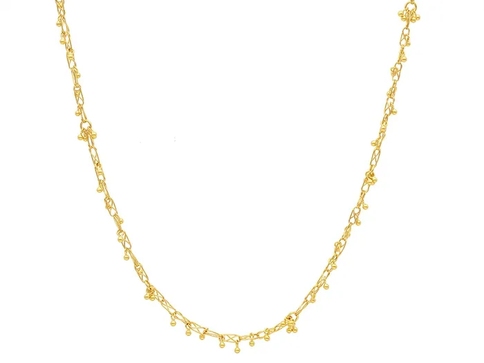 GG GOLD TRAD Necklaces GURHAN Boucle Gold Link Short Necklace Delicate Wire and Gold Granulations GG GOLD TRAD Necklaces GURHAN Boucle Gold Link Short Necklace Delicate Wire and Gold Granulations