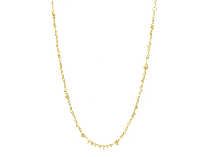 GG GOLD TRAD Necklaces GURHAN Boucle Gold Link Short Necklace Delicate Wire and Gold Granulations GG GOLD TRAD Necklaces GURHAN Boucle Gold Link Short Necklace Delicate Wire and Gold Granulations