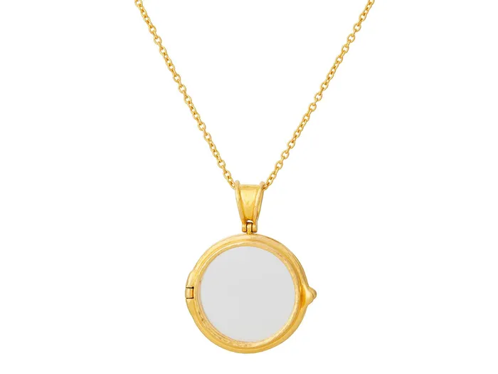 GG GOLD TRAD Necklaces GURHAN Locket Gold Crystal Pendant Necklace 20mm Round GG GOLD TRAD Necklaces GURHAN Locket Gold Crystal Pendant Necklace 20mm Round