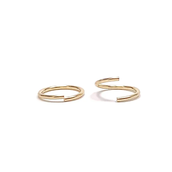 Hoops By Hand Earrings 24K Solid Gold Tiny Hoop Earrings