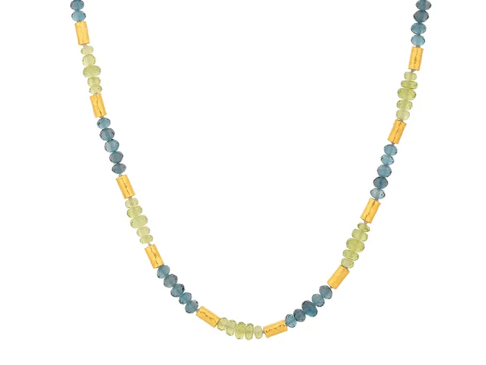 Necklaces GG GOLD OOAK GURHAN Vertigo Gold MultiStone Beaded Short Necklace Hammered Gold Tubes and Stone Clusters Necklaces GG GOLD OOAK GURHAN Vertigo Gold MultiStone Beaded Short Necklace Hammered Gold Tubes and Stone Clusters