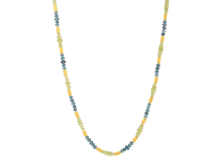 Necklaces GG GOLD OOAK GURHAN Vertigo Gold MultiStone Beaded Short Necklace Hammered Gold Tubes and Stone Clusters Necklaces GG GOLD OOAK GURHAN Vertigo Gold MultiStone Beaded Short Necklace Hammered Gold Tubes and Stone Clusters