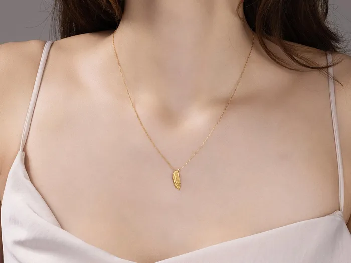 Necklaces GG GOLD TRAD GURHAN Spell Gold Pendant Necklace Feather
