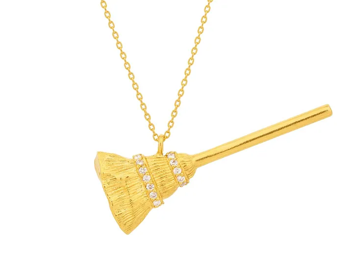 Necklaces GURHAN Spell Gold Diamond Pendant Necklace Large Broom GG GOLD TRAD Necklaces GURHAN Spell Gold Diamond Pendant Necklace Large Broom GG GOLD TRAD