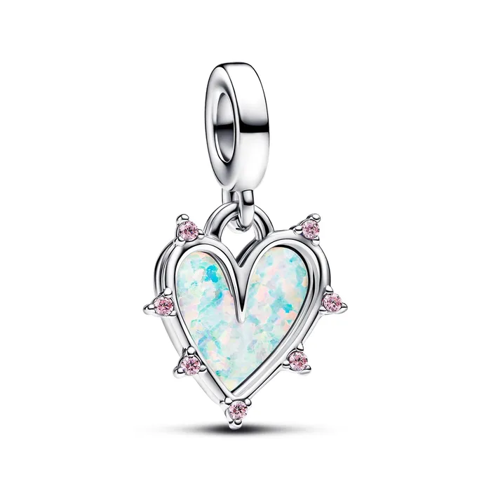 Pandora Charm Necklaces Pandora Friendship Opalescent Double Dangle Charm