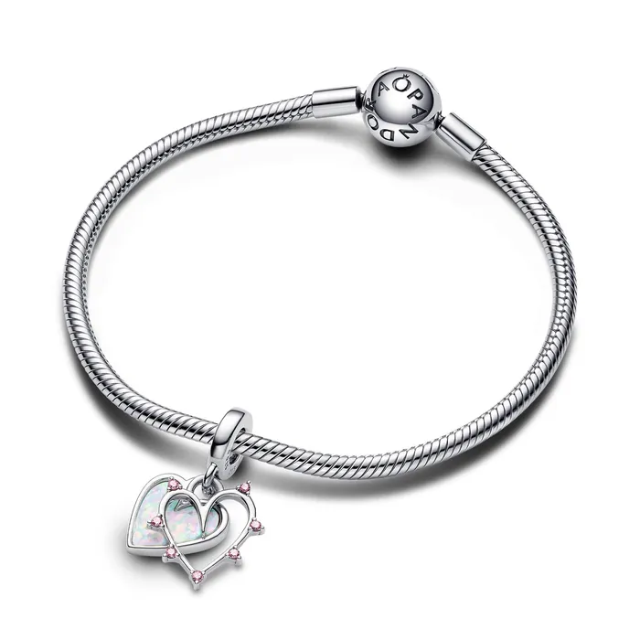 Pandora Charm Necklaces Pandora Friendship Opalescent Double Dangle Charm