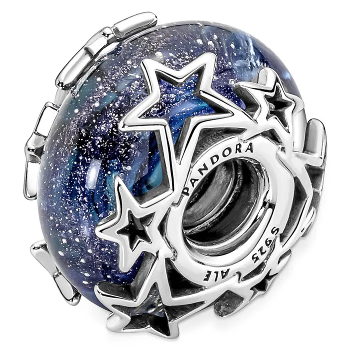 Pandora Charm Necklaces Pandora Galaxy Blue Star Murano Charm Pandora Charm Necklaces Pandora Galaxy Blue Star Murano Charm
