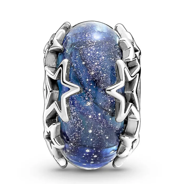 Pandora Charm Necklaces Pandora Galaxy Blue Star Murano Charm Pandora Charm Necklaces Pandora Galaxy Blue Star Murano Charm