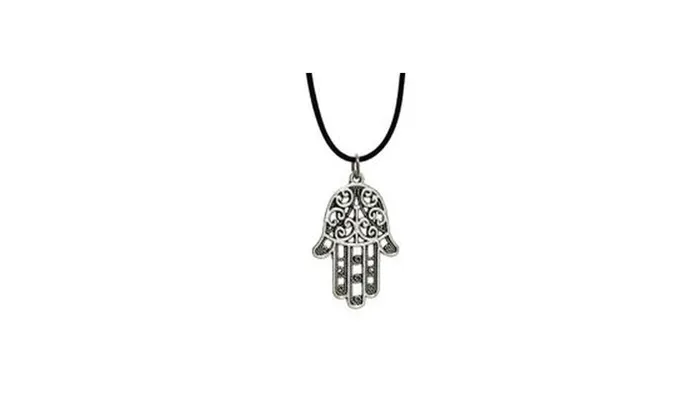 sparklingselections Necklaces Silver FATIMA Hands Pendant Charm 17 Short Necklace