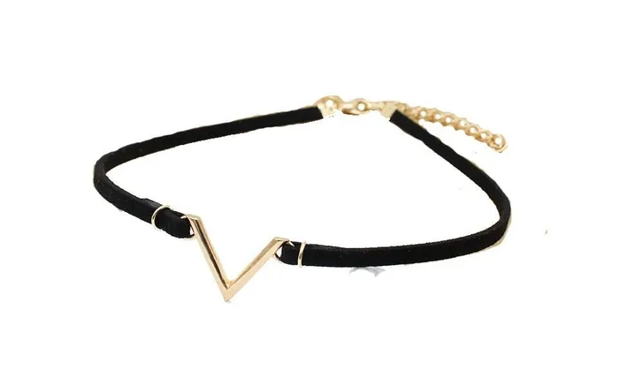 sparklingselections Necklaces V Letter Shape Choker Necklace For Women