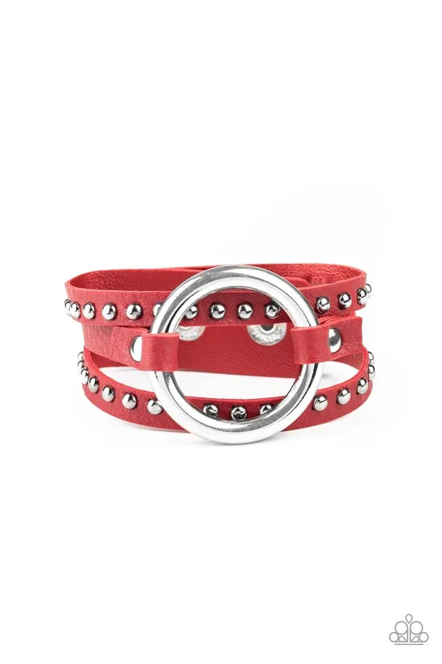 Bracelets Studded StatementMaker Red Braceletjewelry by Bretta Paparazzi Accessories