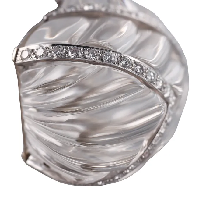 David Webb Bracelets David Webb Crystal Diamond Gold Platinum Cuff Bracelet
