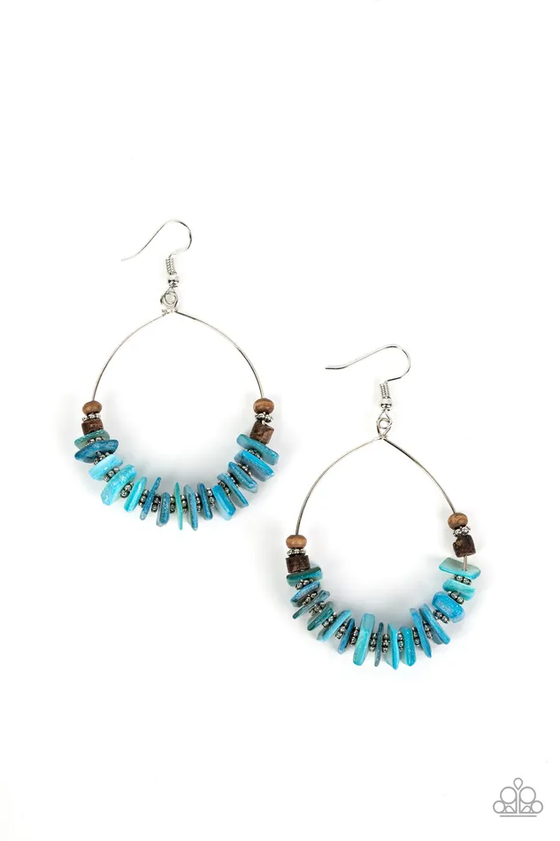 Hawaiian Kiss Blue Earrings Jewelry by Bretta Paparazzi Accessories Earrings