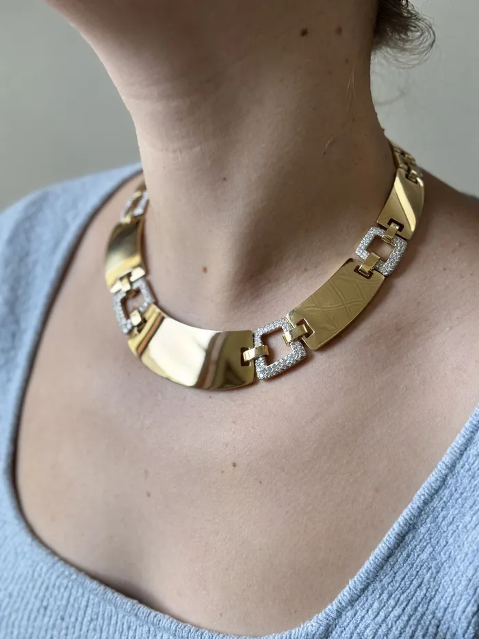 Necklaces David Webb David Webb Diamond Gold Platinum Necklace