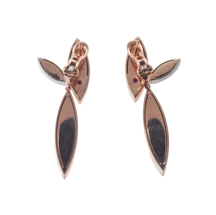 Roberto Coin Earrings Roberto Coin Rose Gold Diamond Petals Earrings