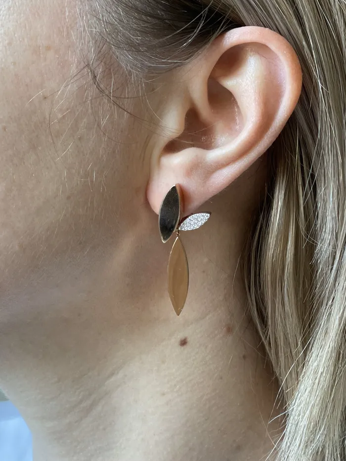 Roberto Coin Earrings Roberto Coin Rose Gold Diamond Petals Earrings