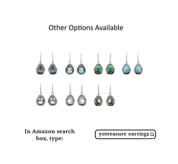 137 Larimar Solid 925 Sterling Silver Dangle Earrings Jewelry YoTreasure Earrings