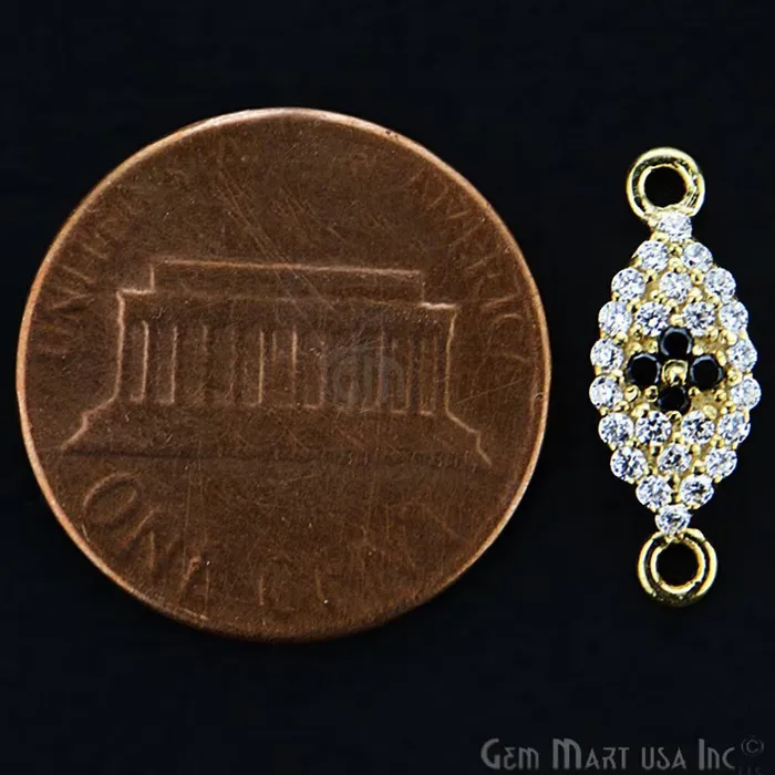 Bracelets GemMartUSA Cubic Zircon Pave Marquise Gold Vermeil Charm For Bracelet Pendants