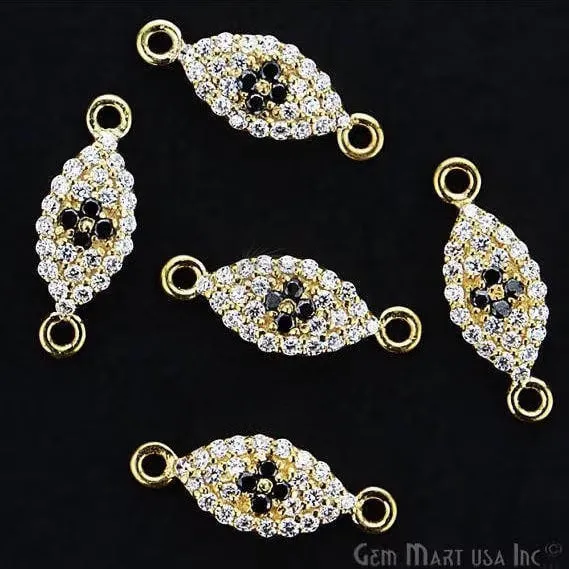 Bracelets GemMartUSA Cubic Zircon Pave Marquise Gold Vermeil Charm For Bracelet Pendants
