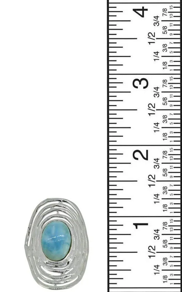 Natural Larimar Ring 925 Sterling Silver Designer Jewelry YoTreasure Rings