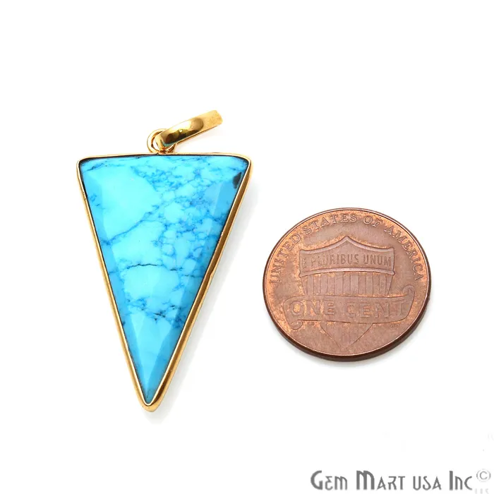 PreStyled Sets GemmartUSA Turquoise Triangle 35x21mm Gold Plated Bezel Gemstone Pendant PreStyled Sets GemmartUSA Turquoise Triangle 35x21mm Gold Plated Bezel Gemstone Pendant