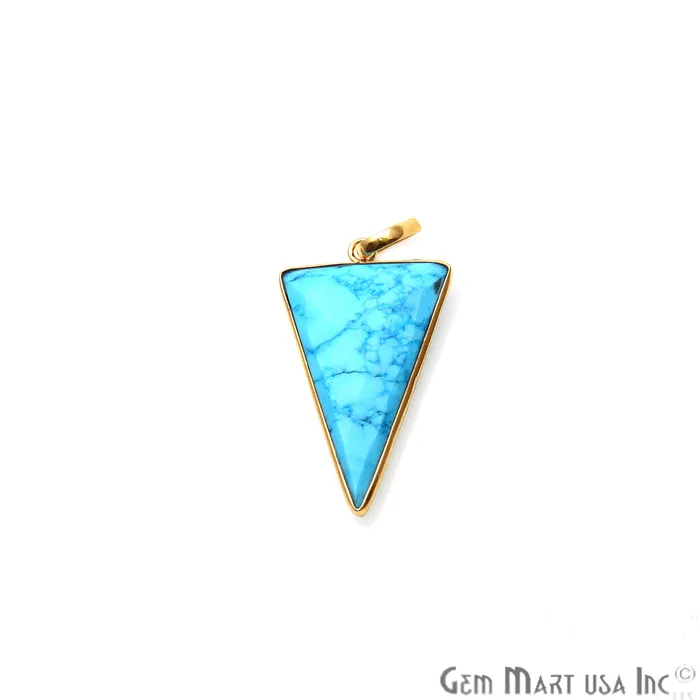 PreStyled Sets GemmartUSA Turquoise Triangle 35x21mm Gold Plated Bezel Gemstone Pendant PreStyled Sets GemmartUSA Turquoise Triangle 35x21mm Gold Plated Bezel Gemstone Pendant
