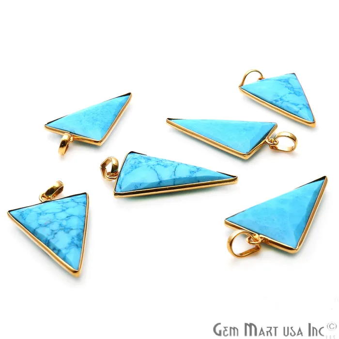 PreStyled Sets GemmartUSA Turquoise Triangle 35x21mm Gold Plated Bezel Gemstone Pendant PreStyled Sets GemmartUSA Turquoise Triangle 35x21mm Gold Plated Bezel Gemstone Pendant