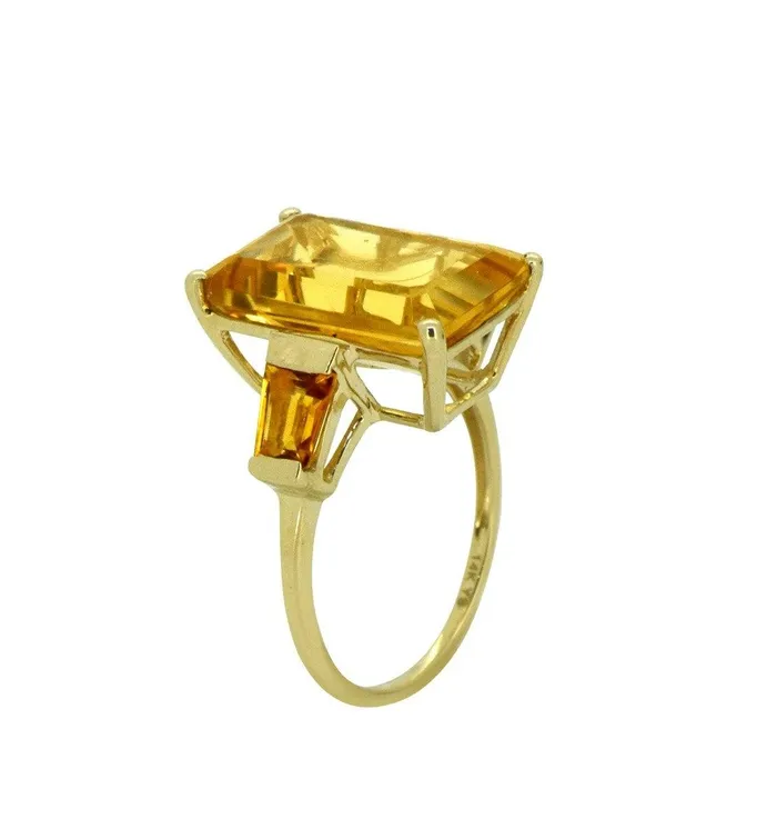 Rings YoTreasure 963 Ct Citrine Solid 14k Yellow Gold Ring Jewelry