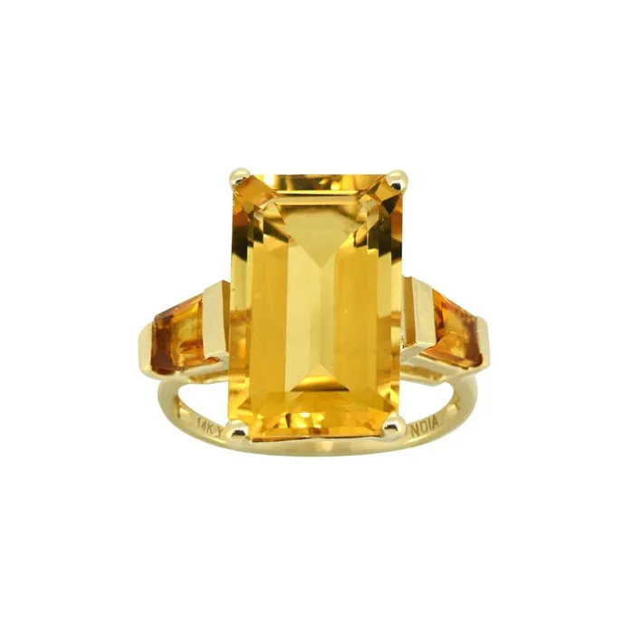 Rings YoTreasure 963 Ct Citrine Solid 14k Yellow Gold Ring Jewelry