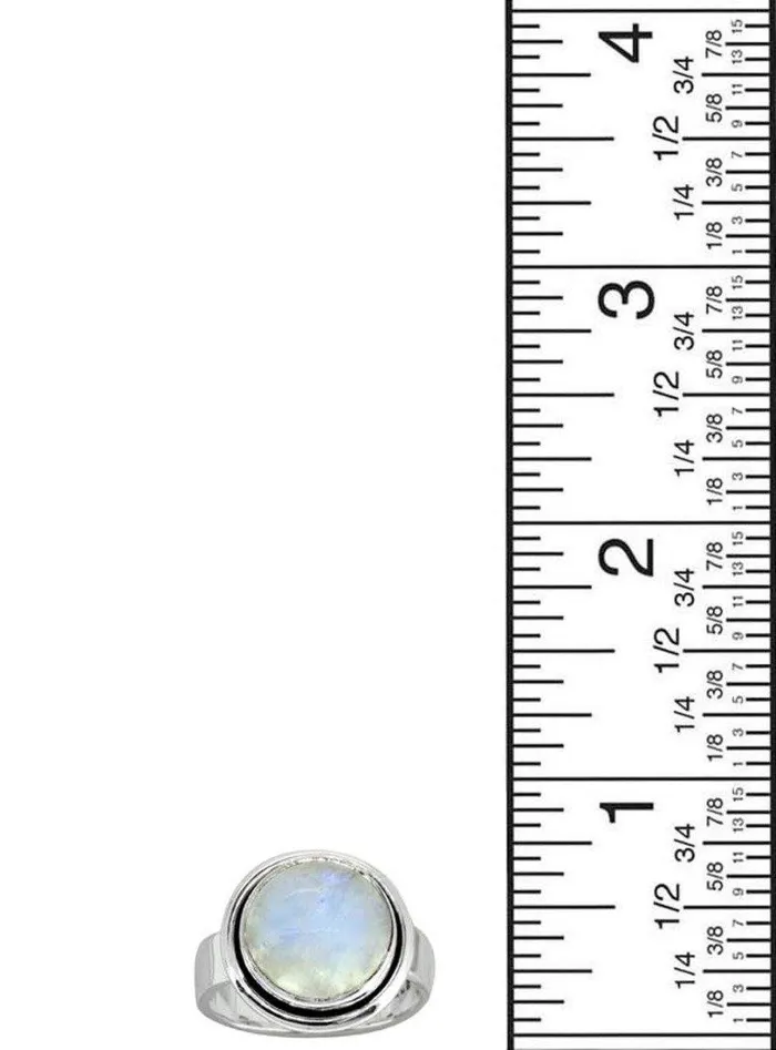 YoTreasure Rainbow Moonstone Solid 925 Sterling Silver Ring Jewelry Rings